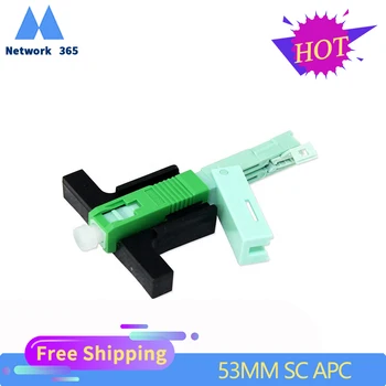 

50pcs/lot 100pcs/lot SC/APC FTTH Tool Fiber Optic Fast Connnector 53mm SC APC Quick - Connector Single-Mode Connector