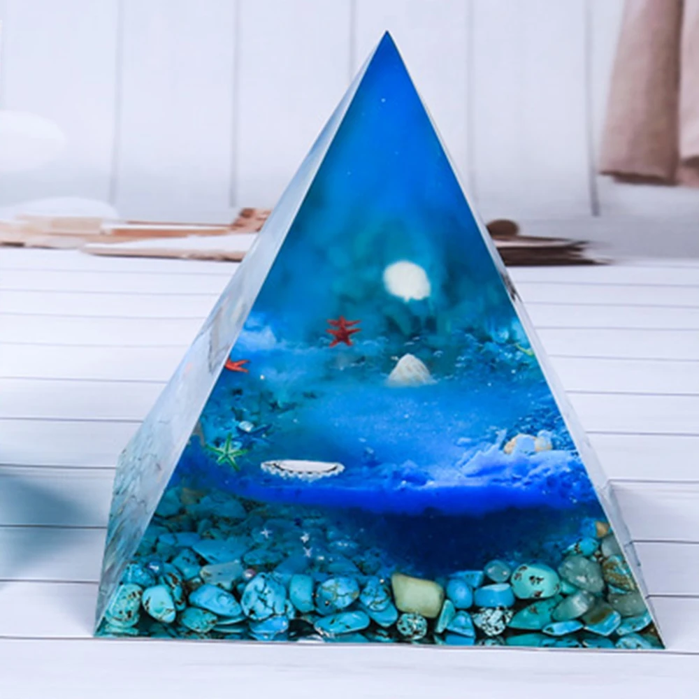 Silicone Mold 15CM Large Pyramid Silicone Molds For DIY Epoxy Resin Jewelry Making Tools Support Frame Home Desktop Decor