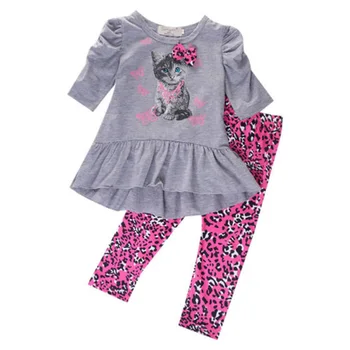 

Baby Girl Clothing Set Animal Pattern 2pcs Set Toddler Kids Baby Girls Tops Dress Long Pants Leggings Outfits Clothes 2-7 Years