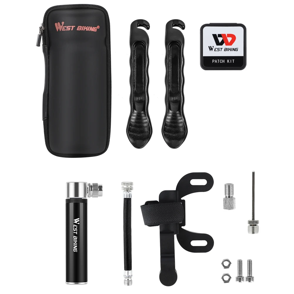Portable Bike Pump Packback Cycling Bicycle Tire Patch Repair Tools Sets MTB Mountain Hand Equipment | Спорт и развлечения