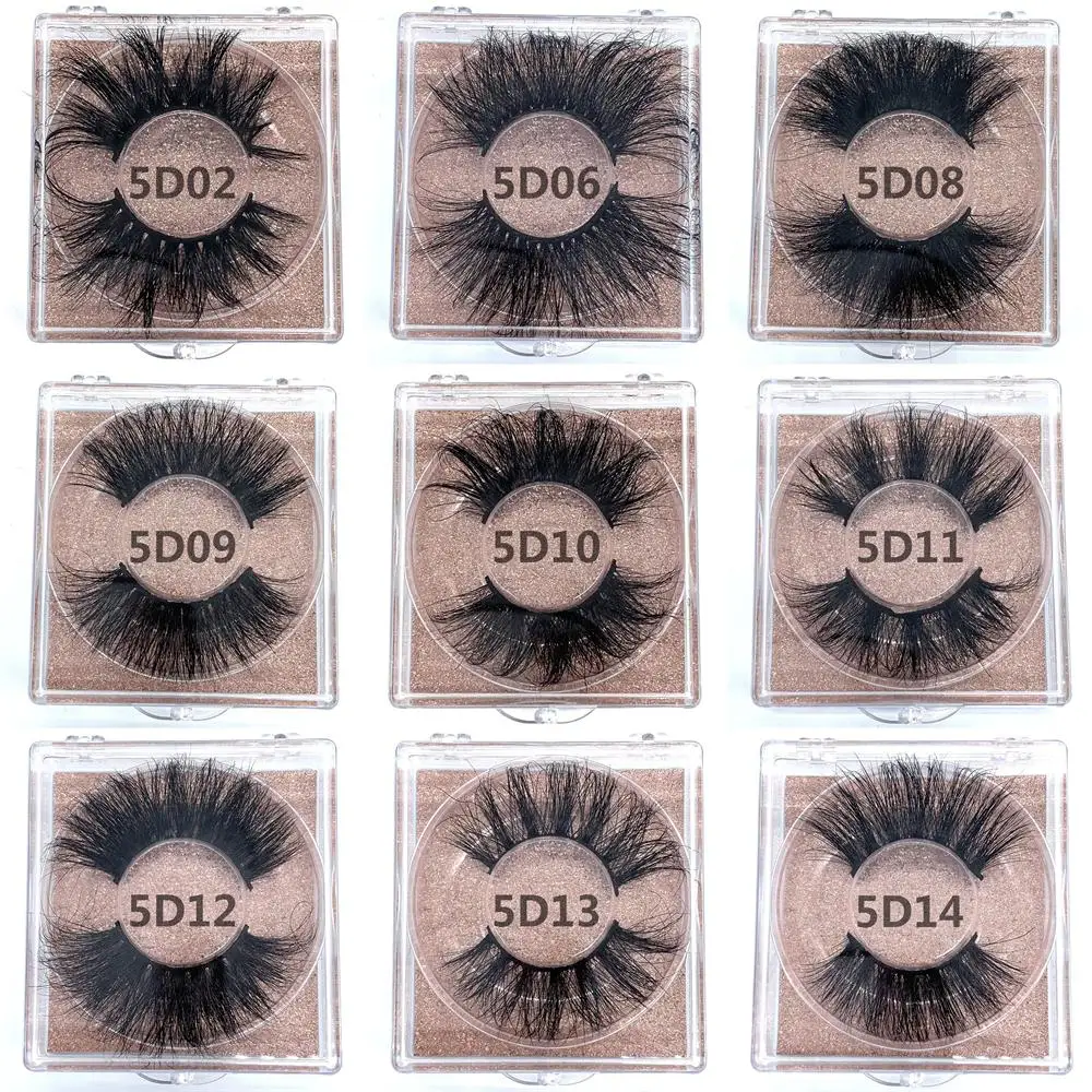 

Wholeasle Square box 25mm False eye lashes 20/30/50 pairs thick False Eyelashes Extension Sexy Natural Soft Mink Eyelashes 5D02