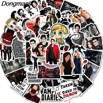 

K1727 Dongmanli 50 Pcs/set The Vampire Diaries TV Series DIY Skateboard Graffiti Laptop Badge Motorcycle Luggage Accessories