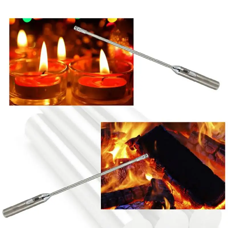 Billig Extra Lange Fire Starter 40 cm Winddicht 360 Grad Biegsamen Wiederverwendbare Sicherheit Schloss Butan Fackel Leichter für Gas Kochfeld Kerze BBQ