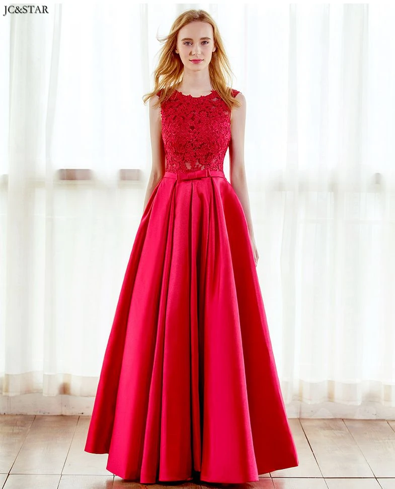 Vestido de dama de honra new lace satin halter A Line red bridesmaid dress long damigella cheap robe de demoiselle d honneur