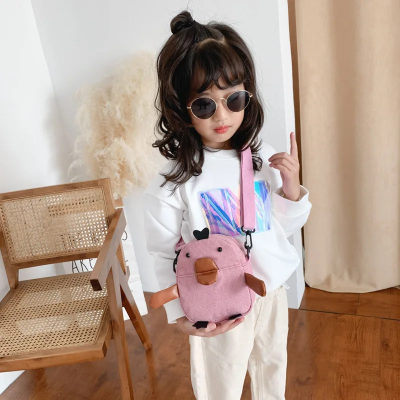 

Korean-style KID'S Messenger Bag 2019 Korean-style Autumn Cartoon Canvas Duckling Purse Cute Trend Shoulder Bag Bag