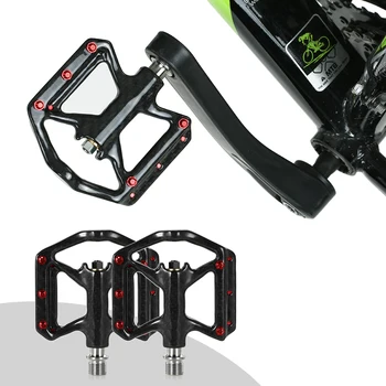 

UltraLight Bike Pedals Carbon Fiber Platform Pedals Three Bearing MTB Road Bicycle Cycling Pedals Titanium Axle Bike Accessories