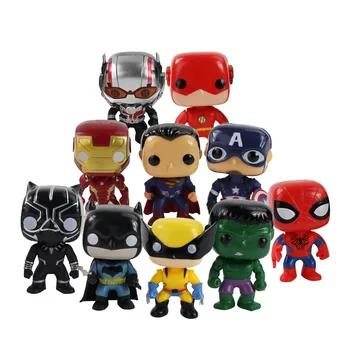 

10pcs/set 10cm Avengers Superhero Spiderman Batman Captain America Iron Man Hulk Cute Doll PVC Figure Decoration Toys
