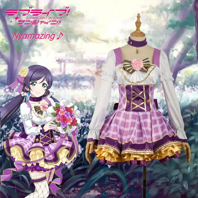 Cosplay Costume Love Live Flowers Awakening Rin Kotori Umi Eli Tojo Plaid Dress Adult Women Costume Maid Dress Japanese Bouquet Tojo Nozomi