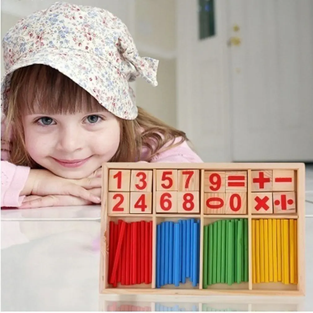 

1set Montessori Wooden Number Math Game Sticks Mathematics Early Learning Counting Educational Toys Children Kids Gifts