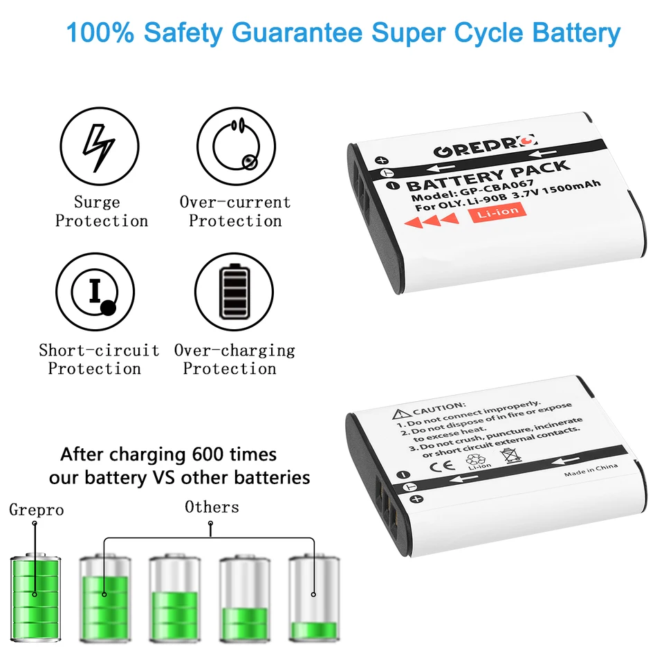 BM Premium LI-92B, LI-90B Battery and Charger Kit for Olympus Tough TG-Tracker, Tough SH-1, SH-2 BM Premium LI-92B, LI-90B Battery and Charger Kit for Olympus Tough TG-Tracker, Tough SH-1, SH-2