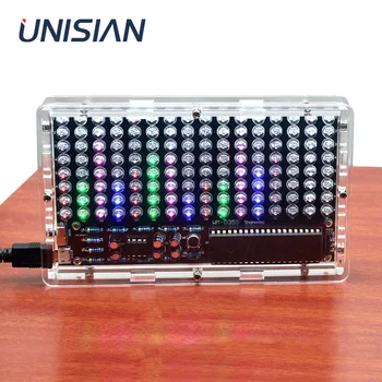 

UNISIAN FFT 16X8 LED Colorfule Music Spectrum Display Module Red Green Pink Blue LED FFT Audio Spectrum Electronic DIY KIT