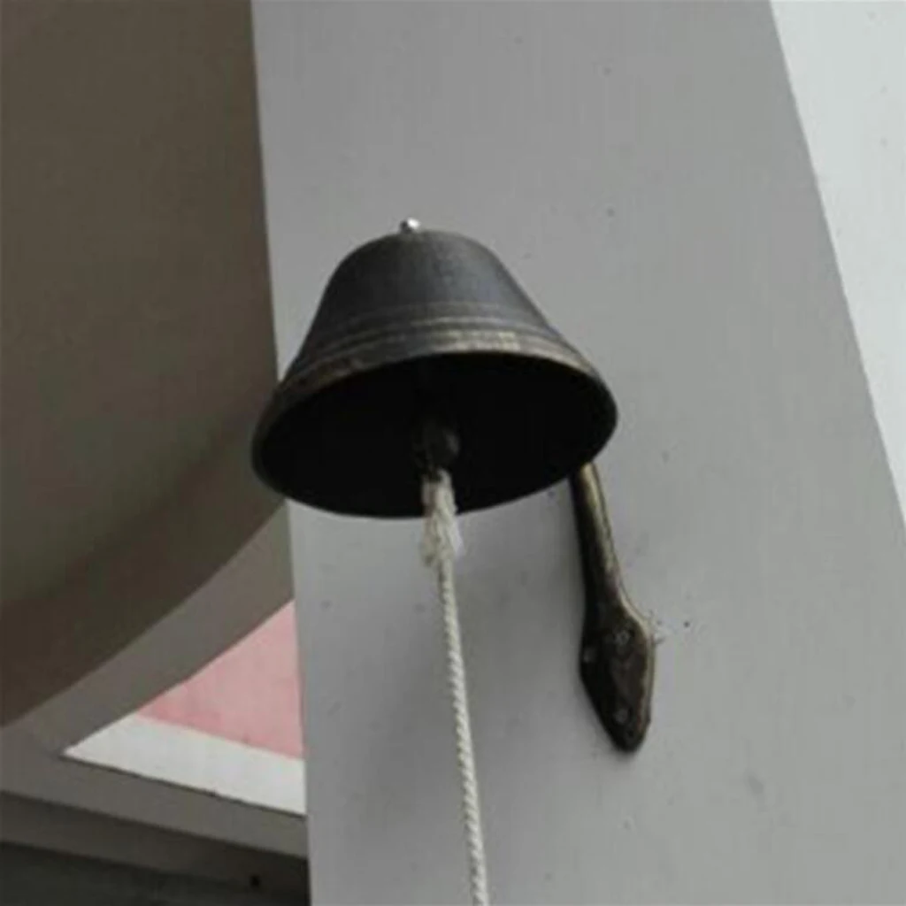 Retro Cast Iron Front Door Bell Bracket Gate Garden Ornament Home Gift