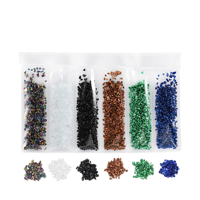 Color Broken Glass Stones Crystal UV Epoxy Resin Filler for DIY Crafts Nail Art Decorations Jewelry Making Mold Fillings
