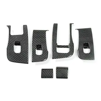 

Replacement Door Lock Window Switch Cover Carbon Fiber Black ABS plastic