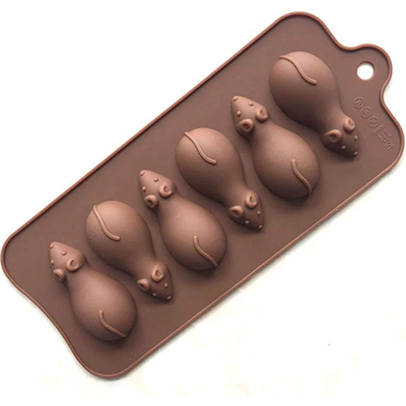 

ULKNN FDA Silicone Mouse Molds for Biscuit Chocolate Chocolate Candy Forms Bakeware Tools Kitchen Accessories Ice Making