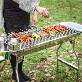 

Stainless steel grill BBQ outdoor oven grill home charcoal grill field tool full carbon oven shelf