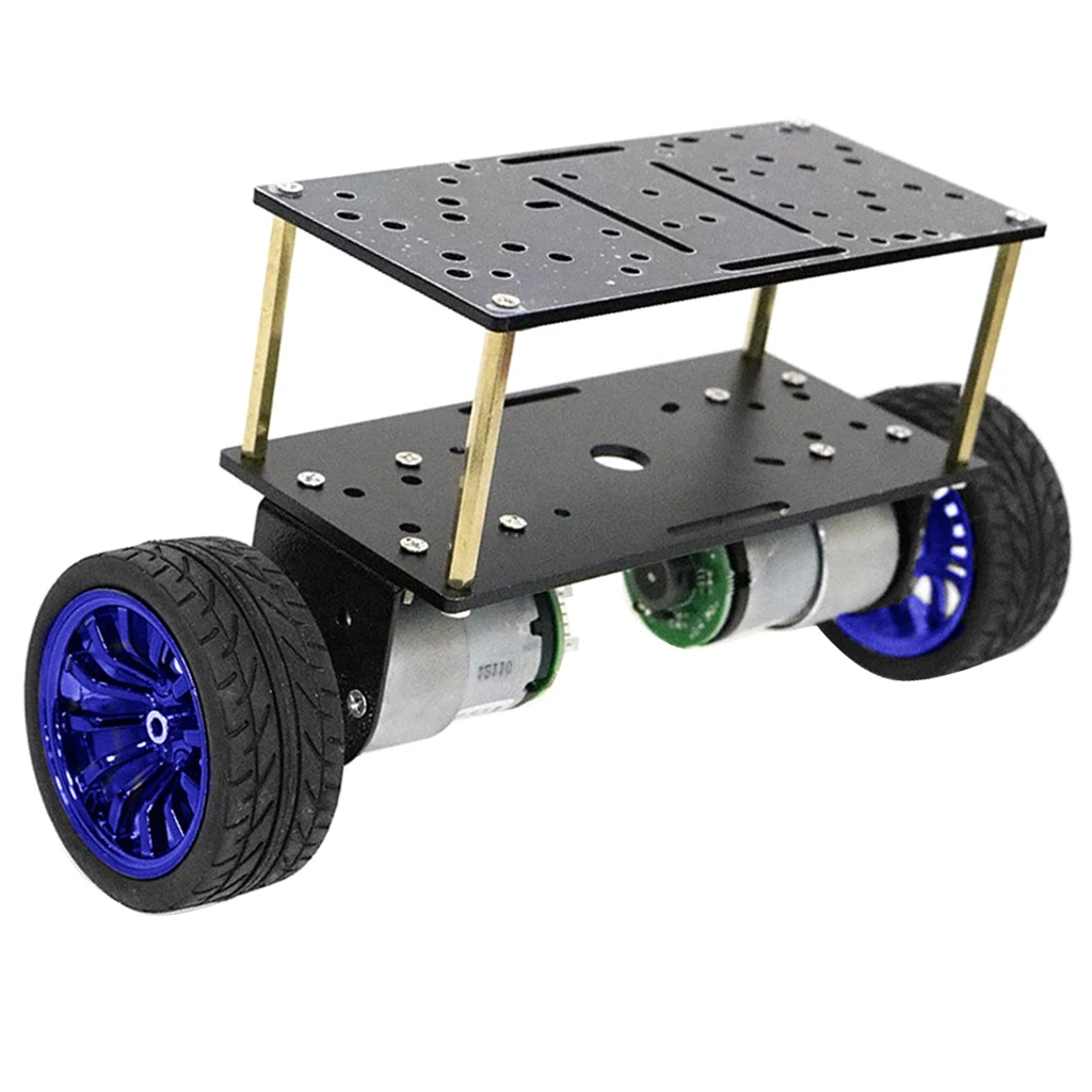 2xDouble-deck 2 W Robot Car Chassis DIY Kits Intelligent Engine Arduino Blue