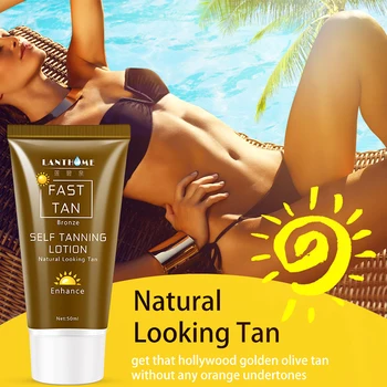 

Lanthome 50ml Self Tanner Enhance Lotion Natural Fast Shine Brown Premium Tanning Cream Body Bronzer Skin Care Fake Tan