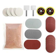 34 шт./компл. глубокий удаление царапин автомобиля Стекло Полировочный набор оксид церия порошковый наждачные круги TD326