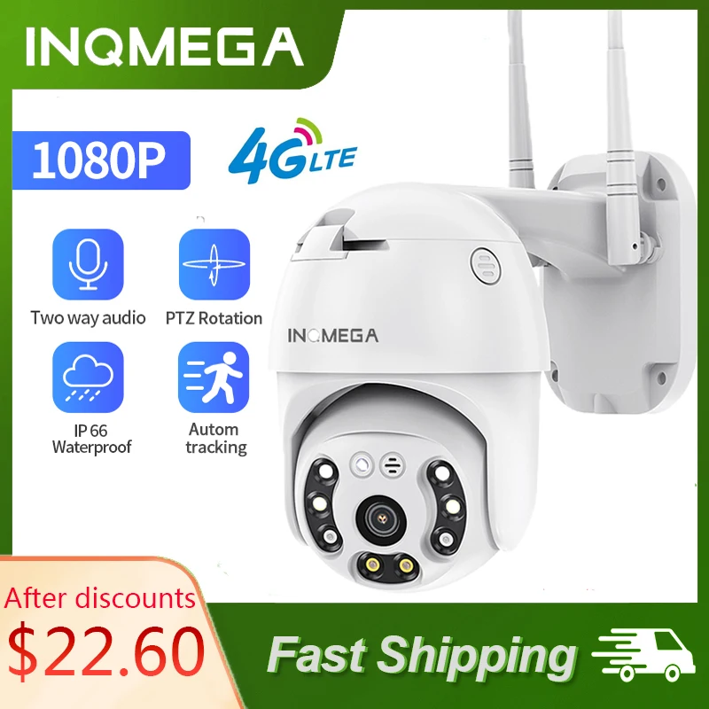 INQMEGA 4G камера WIFI 2MP 1080P PTZ купольная Беспроводная GSM sim-карта IP безопасности