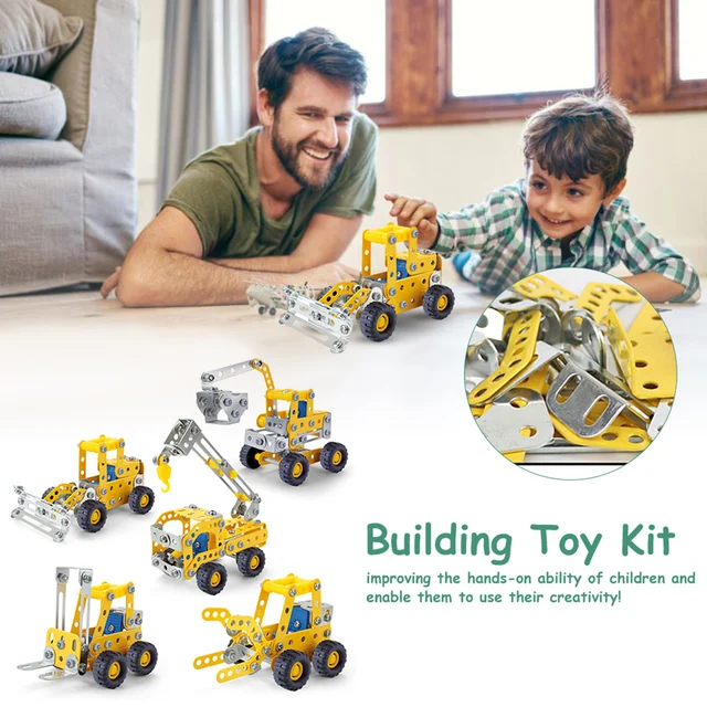 180 Piece Building Blocks Set Toy Montessori DIY Blocks Screw Nut Assembly Engineering Vehicle Model Toy For Boys Gift Dropship 2