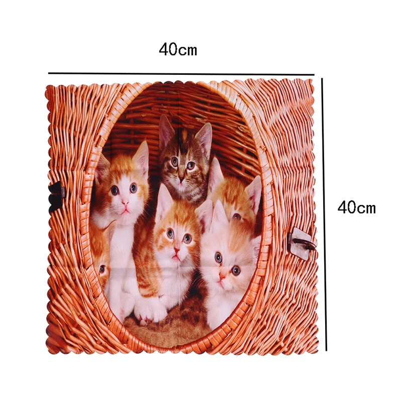 Моющаяся скатерть в виде кота 3d с рисунком животного бамбуковая корзина
