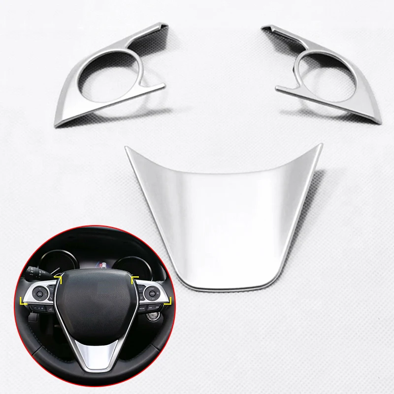 3 шт. хромированная Автомобильная серебряная матовая крышка рулевого колеса для аксессуаров Toyota RAV4