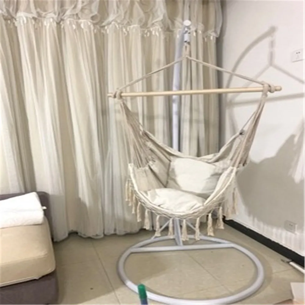 Кресло-качалка в скандинавском стиле с подушками, кресло-качалка для помещений, садовое кресло-гамак