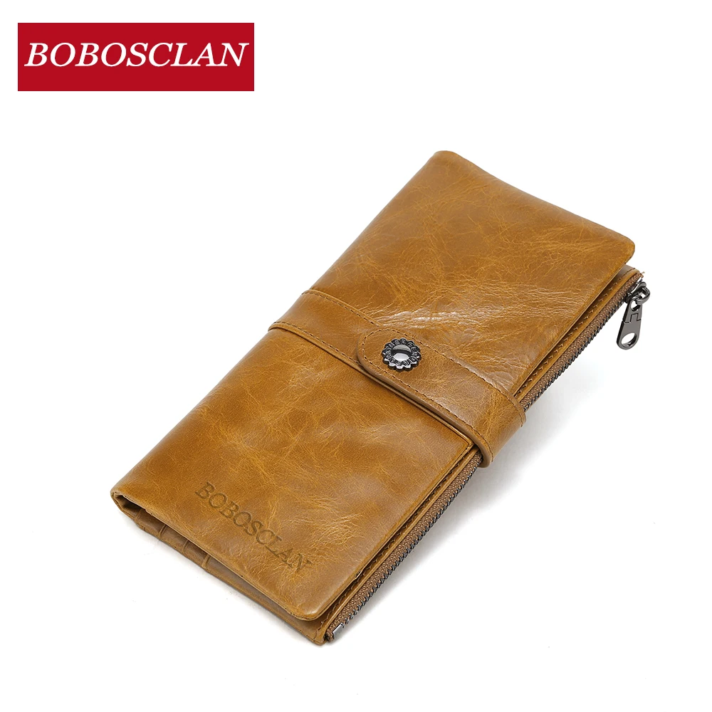 Женский кожаный кошелек BOBOSCLAN модный на молнии с отделением для карт 2019|Кошельки|