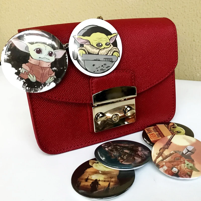 Детский значок с рисунком из мультфильма Yoda для джинсового рюкзака шапка брошь