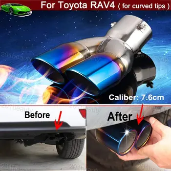 

Exhaust Muffler Rear Tail Pipe Tip Tailpipe Extension Pipes Custom Fit for Toyota RAV4 2013 2014 2015 2016 2017 2018 2019 2020