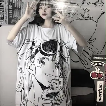 

Casual Oversize Cartoon T Shirt Women Fashion Japan Tshirt Streetwear Summer Cute Half Sleeve O-neck High Street T Shirt Women
