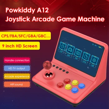 

POWKIDDY A12 9 inch joystick arcade Built-In 2000 Games Game Console A7 architecture quad-core CPU simulator Video game console