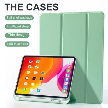 

For iPad Mini 1 2 3 9.7'' Three-fold support protective case for iPad Mini 4 5 tablet cover With pen slot Smart wake shell funda