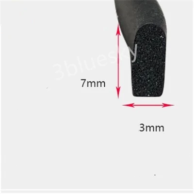 Rodada D Isolamento Bar Strip 3mm - 38mm Grosso Preto