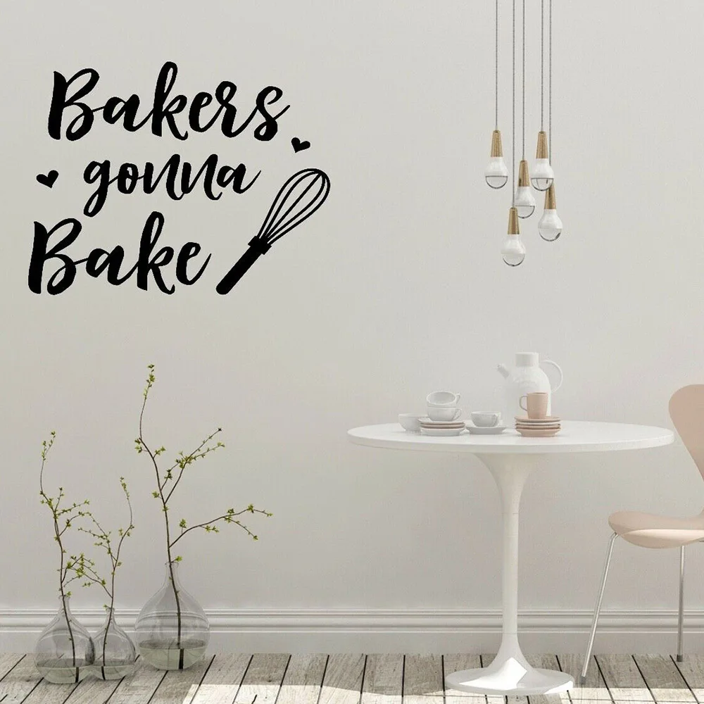 Kitchen Wall Decal Bakers Gonna Bake Phrase Wall Paper Dining Room