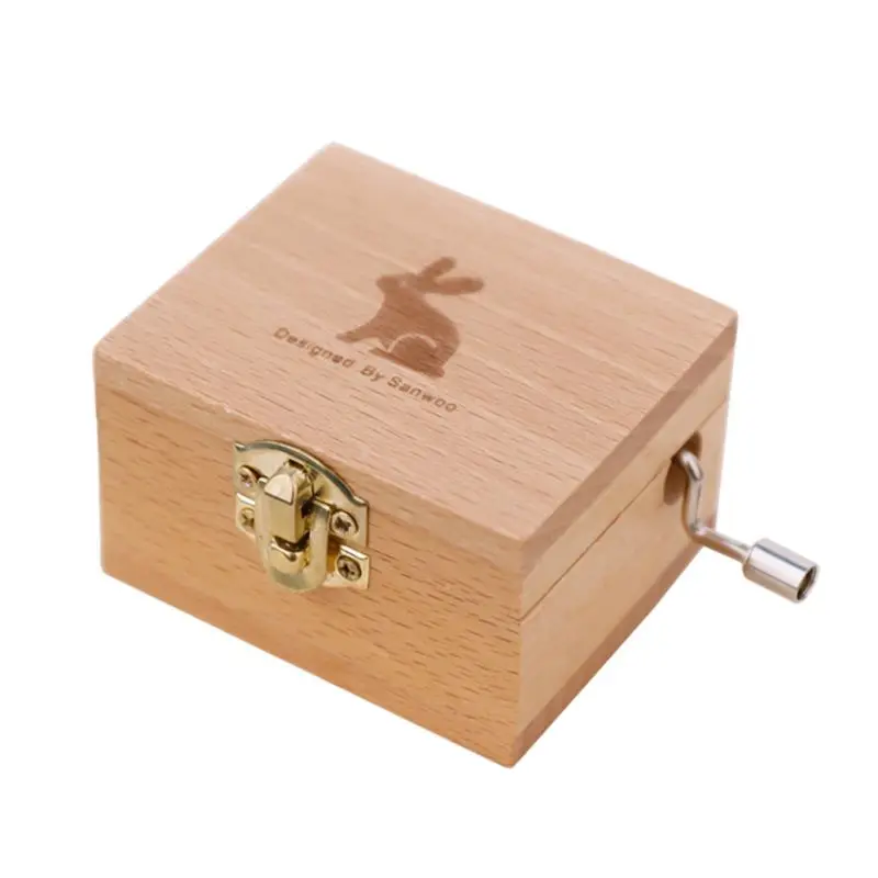 Rabbit Деревянная музыкальная шкатулка несколько музыкальных случайных выгравированных Музыкальный Чехол игрушки для детей креативный подарок - Цвет: Rabbit