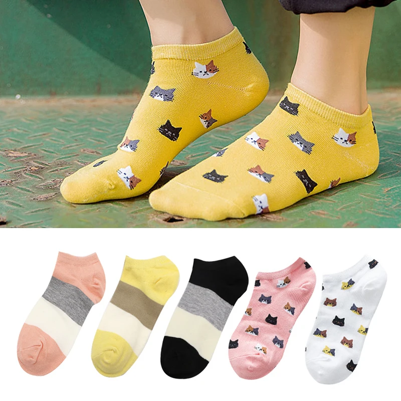 2/3 пары модных женских носков повседневные короткие невидимые носки хлопковые короткие носки в стиле Харадзюку для девочек