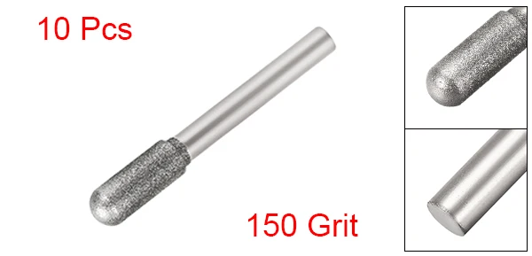 Uxcell 10 шт. Diamond шлифование заусениц Сверло по металлу резьба, вращающийся инструмент 1/4 дюйма хвостовик 150 грит для работы с мелкими деталями для резки