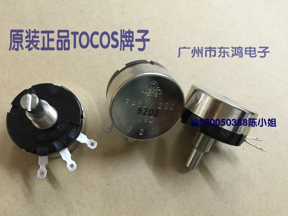

2PCS/LOT original TOCOS potentiometer, RA30Y20SB200 200, resistance B20, Europe round shaft long 20mm
