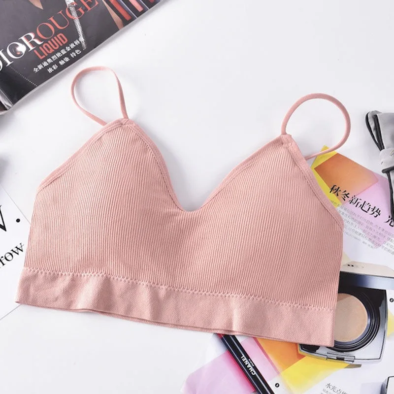 Elastic Gathering Bralette Push Up Bra Summer Anti-light Korean Style Wild  Bra Tube Top Sexy No Rims Bra U-shaped Beauty Back - AliExpress