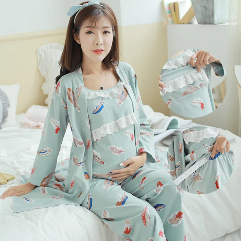 3 шт., сексуальное хлопковое белье беременных пижамы средства ухода за кожей для будущих мам, одежда для сна, Для женщин для беременных, для грудного вскармливания пижамные комплекты детская одежда