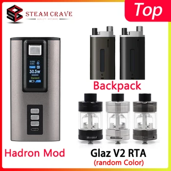 

Steam Crave Hadron Bundle 220W Box Mod Powered by Dual 18650/21700 Batteries with Glaz V2 RTA &Hadron Squonk Backpack