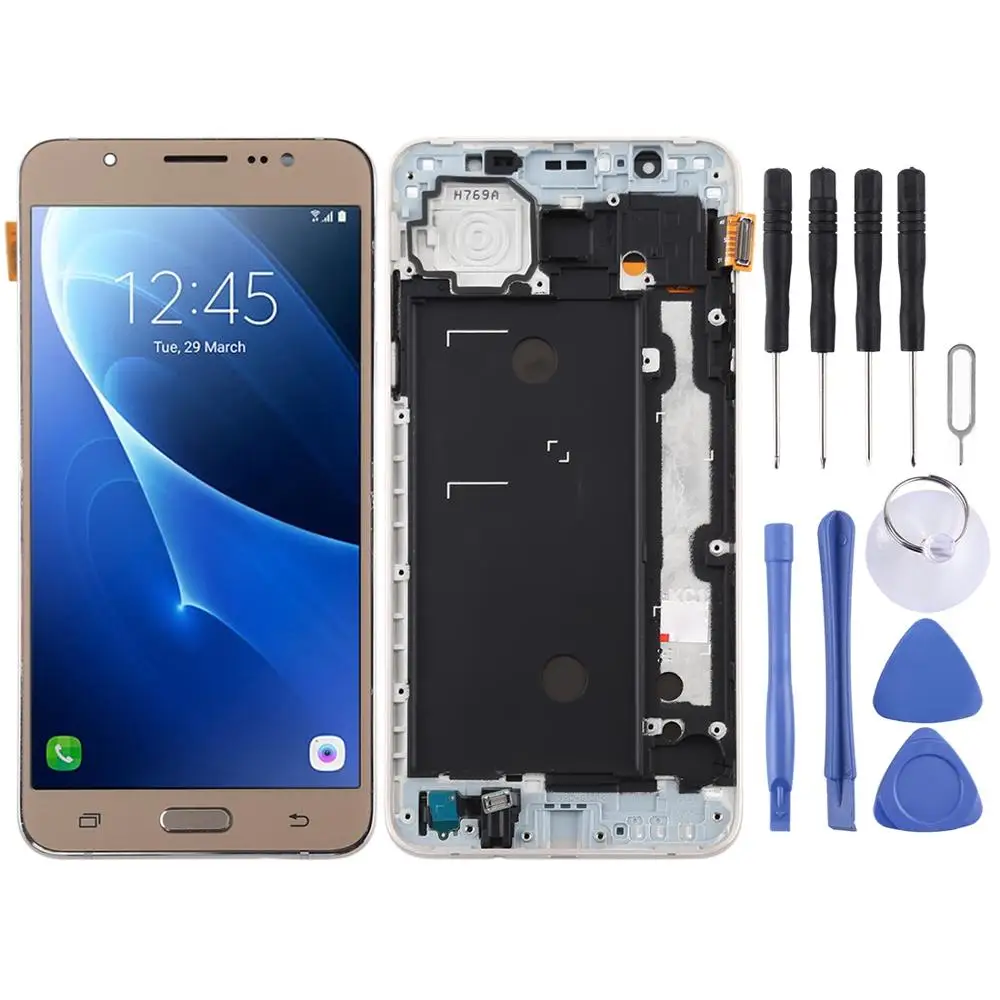 

TFT Material LCD Screen and Digitizer Full Assembly with Frame for Galaxy J7 (2016) / J710F