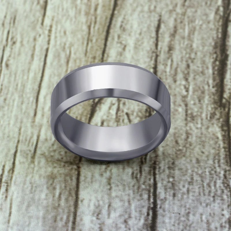 Modischer Edelstahlring Für Damen Und Herren, 8mm Schwarz_voghion.com