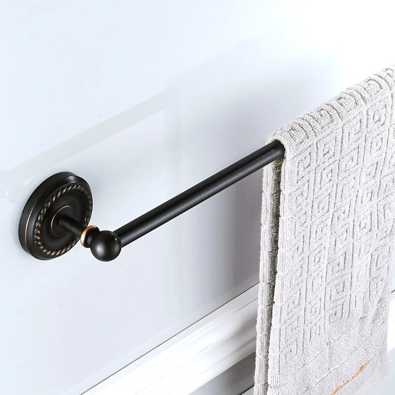 

Black Kitchen Hardware Pendant Goods New Style American-Style Wall-Mounted Black Bronze Single Towel Rack
