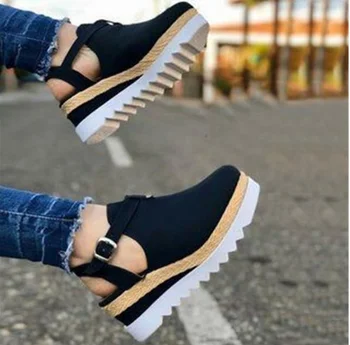 

Hot Sale Women Sandals Summer Wedges Shoes For Women buty damskie feminino Black Ladies Outdoor Sneakers