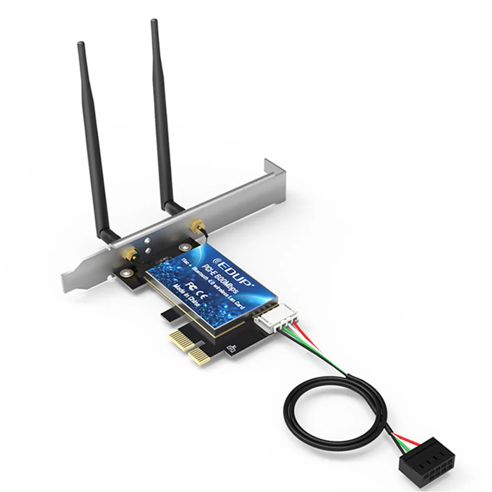 Черный Недавно EDUP PCI-E беспроводной Wifi адаптер 600 Мбит/с Bluetooth Двухдиапазонная сетевая карта DC128 - Цвет: Черный