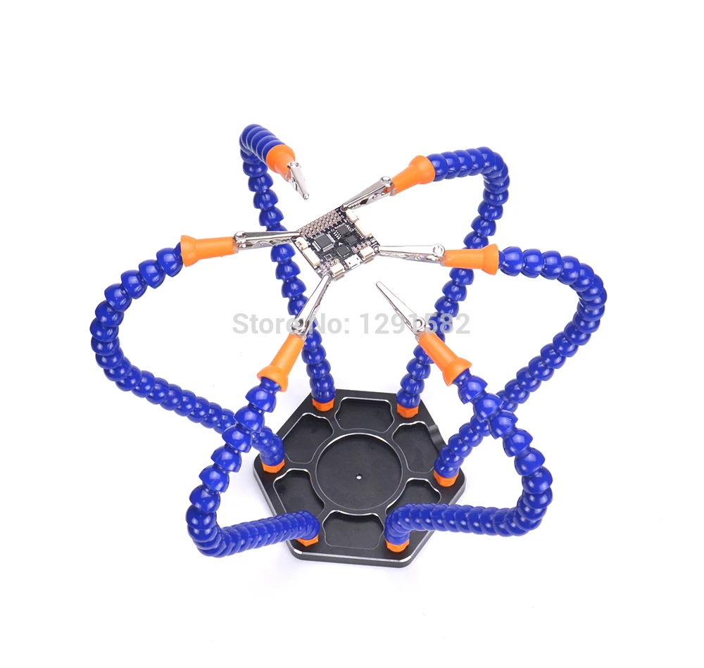 

Hot New Third Hand Six Arm Soldering Station With Swiveling Alligator Clip For RC Model parts Accessories