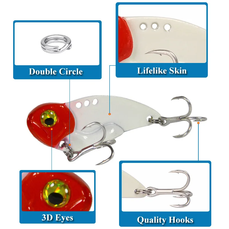 4 шт./кор. море жесткая Рыболовная Приманка VIB приманка 3D глаза со свинцом внутри Дайвинг поворотный джиг крыло воблер Crankbait приманки